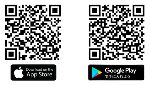 App StoreとGoogle PlayのQRコード